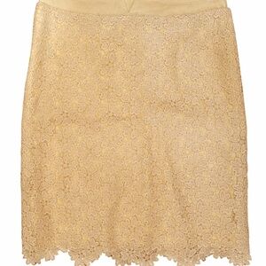 Anthropologie Tan Lace Pencil Skirt